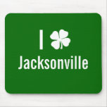 I love (shamrock) Jacksonville St Patricks Day Mousepad