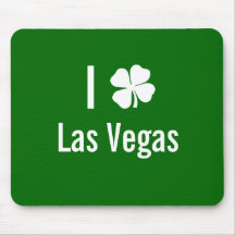 I love (shamrock) Las Vegas St Patricks Day Mouse Mats