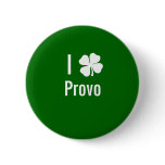 I love (shamrock) Provo St Patricks Day buttons