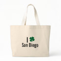 I love (shamrock) San Diego St Patricks Day bags
