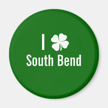I love (shamrock) South Bend St Patricks Day Magnet