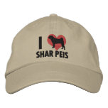 I Love Shar Peis embroidered hats