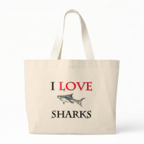 I Love Sharks Tote Bag