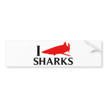 I Love Sharks Bumper Sticker
