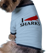 I Love Sharks Doggie Tee