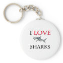 I Love Sharks keychains