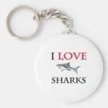 I Love Sharks Keychain