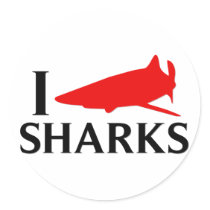 I Love Sharks Stickers