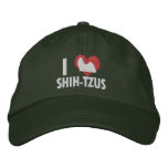 I Love Shih Tzus Dark embroidered hats