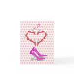 I Love Shoes Heels Heart Polka Dot Note Cards