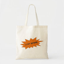 I Love Shopping Canvas Bags