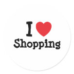 I love Shopping heart custom personalised stickers