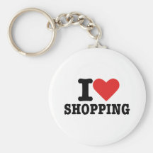 I love shopping keychain
