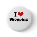 I Love Shopping Tshirt buttons