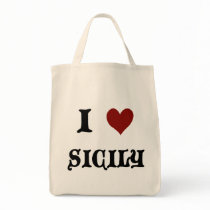 I Love Sicily Canvas Bags