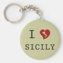I Love Sicily Keychain