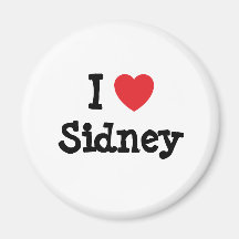 I love Sidney heart T-Shirt Refrigerator Magnets