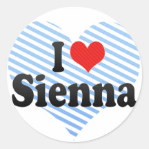I Love Sienna Round Stickers