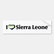 I Love Sierra Leone Flag Bumper Sticker