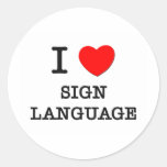 I Love Sign Language Stickers