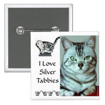 I Love Silver Tabbies Pin