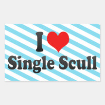 I love Single Scull Rectangular Stickers