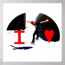 I Love Skateboarding Poster
