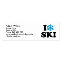 I love Ski Business Card