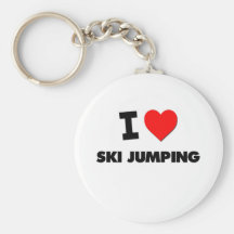 I Love Ski Jumping Keychain