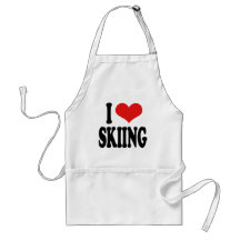 I Love Skiing Aprons