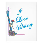 I Love Skiing Blue Custom Announcements