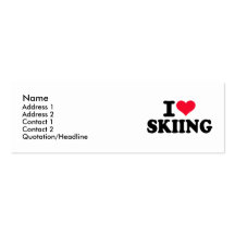I love Skiing Business Card Template