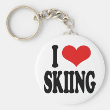 I Love Skiing Keychains
