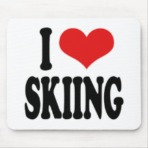 I Love Skiing Mouse Mats