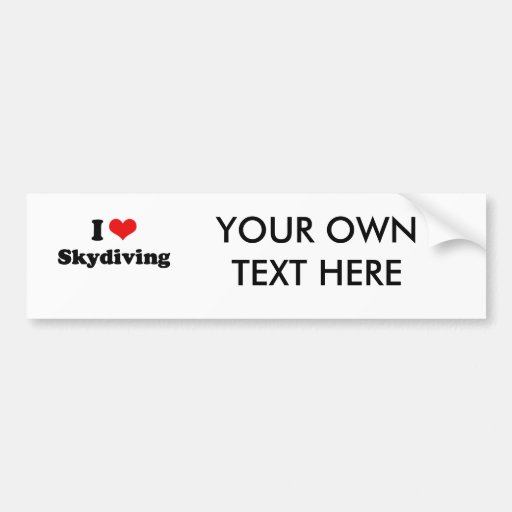 I LOVE SKYDIVING BUMPER STICKER