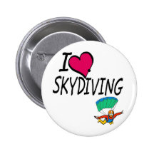I Love Skydiving Buttons