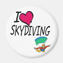 I Love Skydiving Refrigerator Magnet