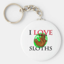 I Love Sloths Key Chains