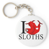 I Love Sloths Keychains