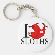 I Love Sloths Keychains