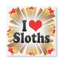 I Love Sloths Refrigerator Magnet