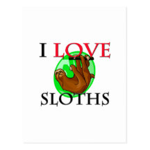 I Love Sloths Postcard