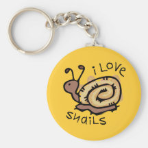 I Love Snails Keychain