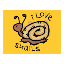 I Love Snails Postcards