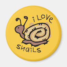 I Love Snails Refrigerator Magnets