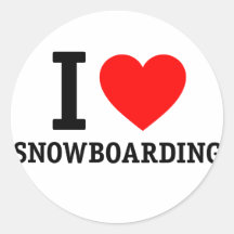I Love Snowboarding Stickers