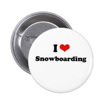 I Love Snowboarding Tshirt Pinback Buttons