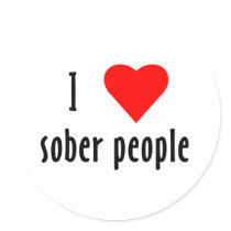 I Love Sober People Stickers