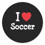 I love Soccer heart custom personalised stickers