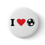 I love soccer icon pin